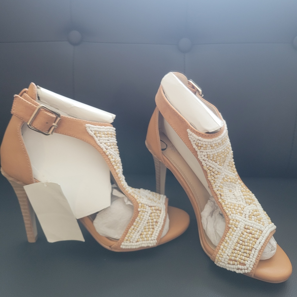 H&M Beige Beaded Women's Heels